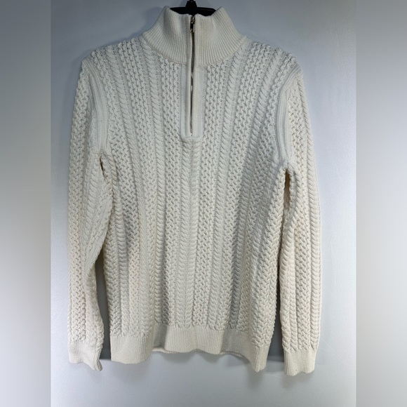 Reiss Other - Reiss Cream Cable-Knit Half-Zip Sweater‎
